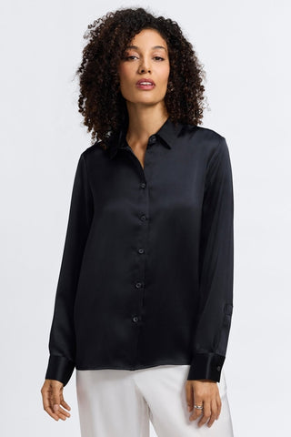 Foxcroft Bianca beyond silk blouse in #color_black