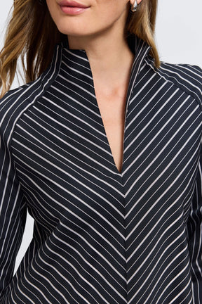 Daphne Classic Wide Stripe Long Sleeve Popover Shirt