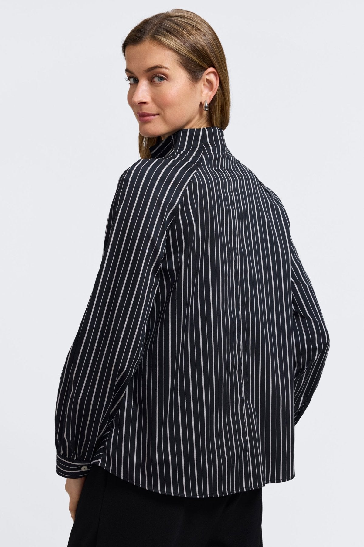 Daphne Classic Wide Stripe Long Sleeve Popover Shirt