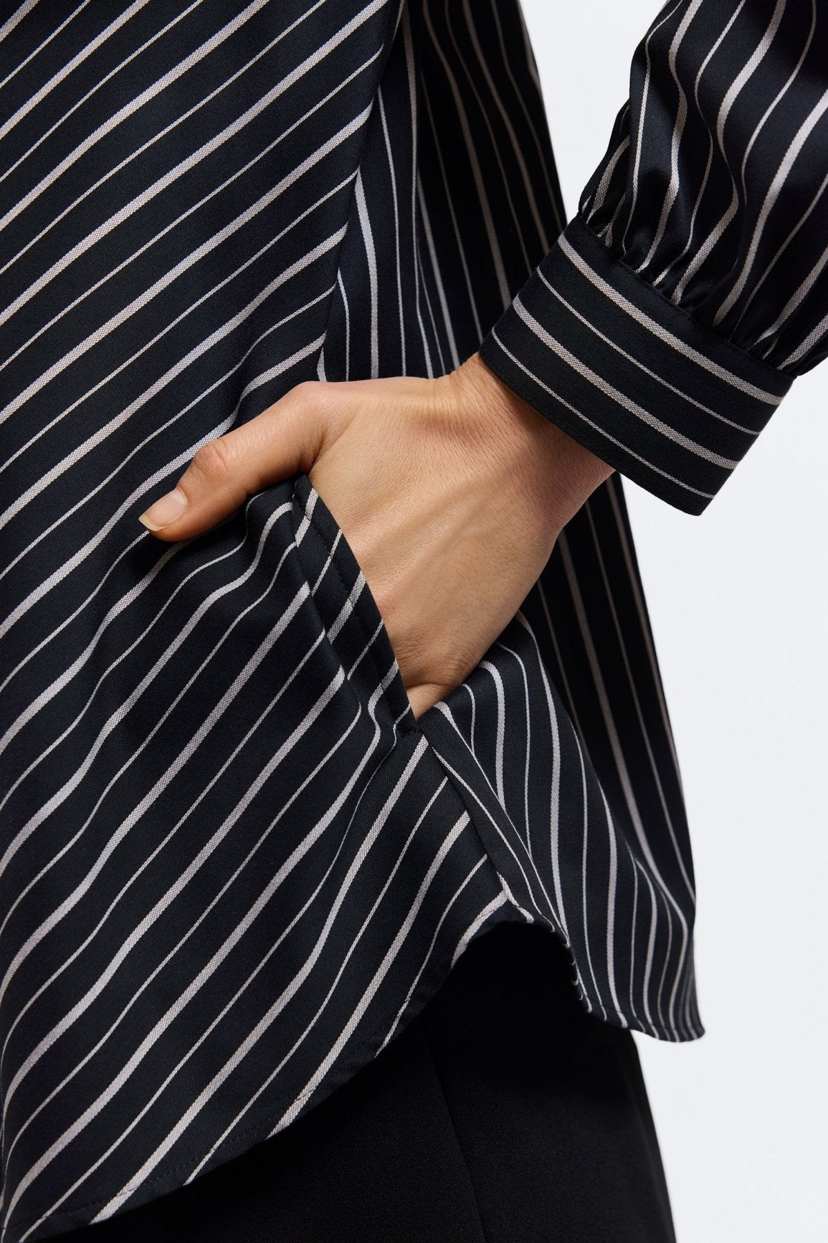 Daphne Classic Wide Stripe Long Sleeve Popover Shirt
