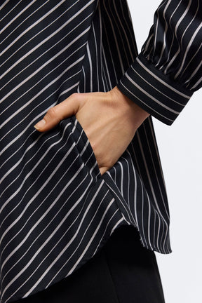 Daphne Classic Wide Stripe Long Sleeve Popover Shirt