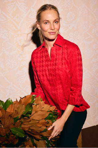 Taylor Houndstooth 3/4 Sleeve Shirt