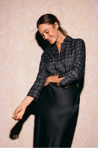 Taylor Houndstooth 3/4 Sleeve Shirt