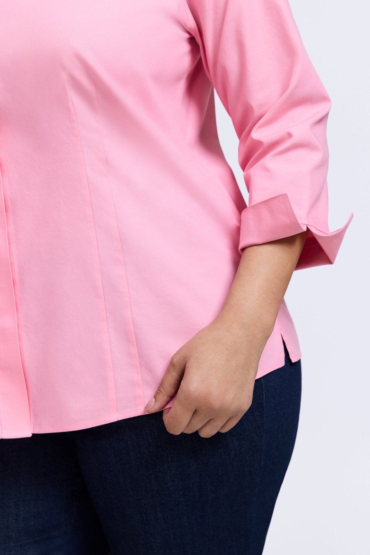 Taylor Plus No Iron Pinpoint 3/4 Sleeve Shirt