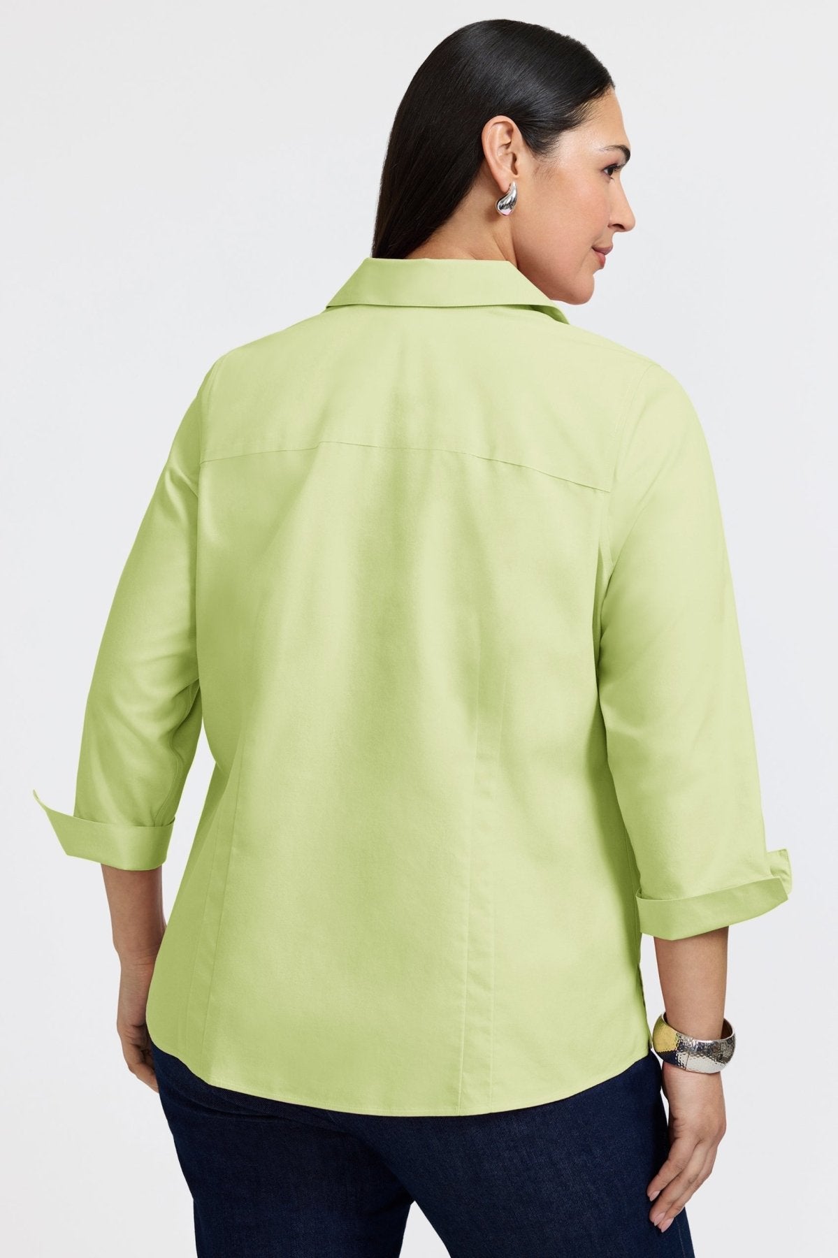 Taylor Plus No Iron Pinpoint 3/4 Sleeve Shirt