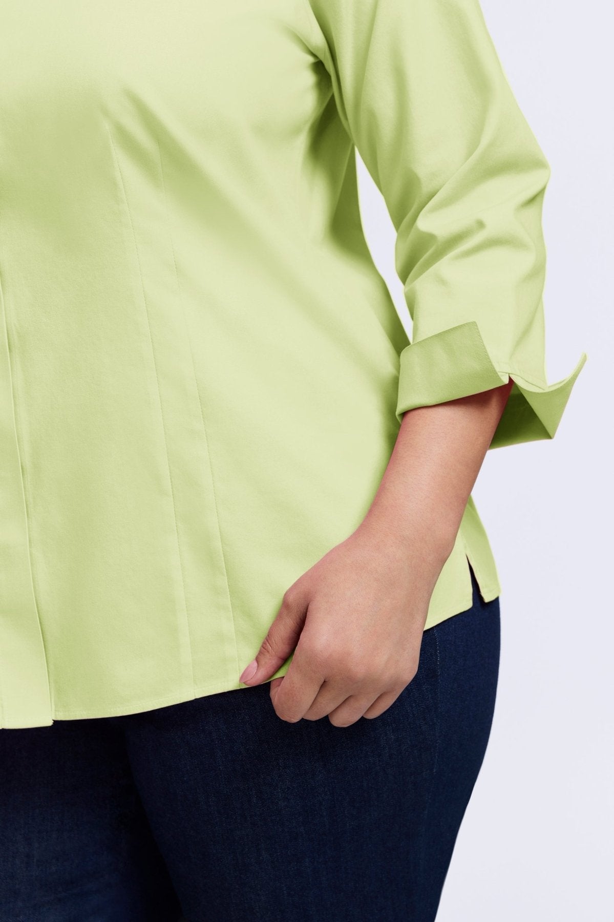 Taylor Plus No Iron Pinpoint 3/4 Sleeve Shirt