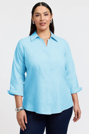 Taylor Plus No Iron Pinpoint 3/4 Sleeve Shirt