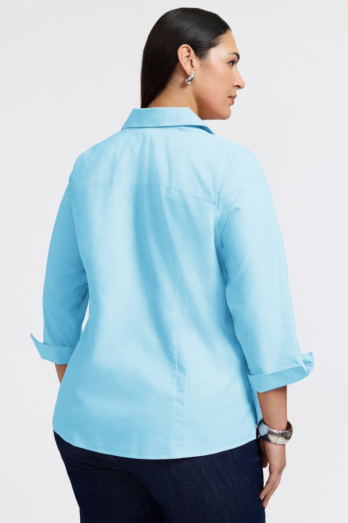 Taylor Plus No Iron Pinpoint 3/4 Sleeve Shirt