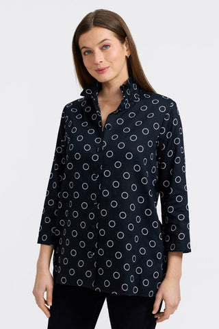 Carolina Circle Dot 3/4 Sleeve Shirt Jacket  