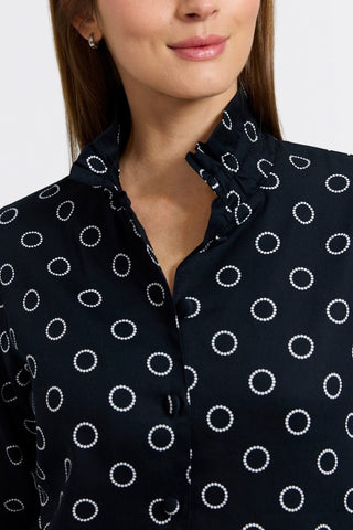 Carolina Circle Dot 3/4 Sleeve Shirt Jacket  