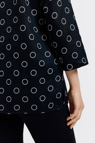 Carolina Circle Dot 3/4 Sleeve Shirt Jacket  