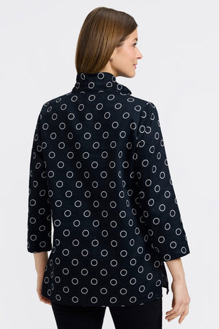 Carolina Circle Dot 3/4 Sleeve Shirt Jacket  
