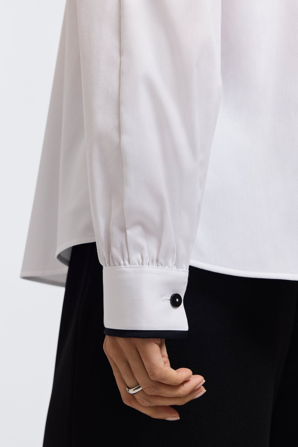 Daphne Stretch Matte Sateen Long Sleeve Popover Shirt