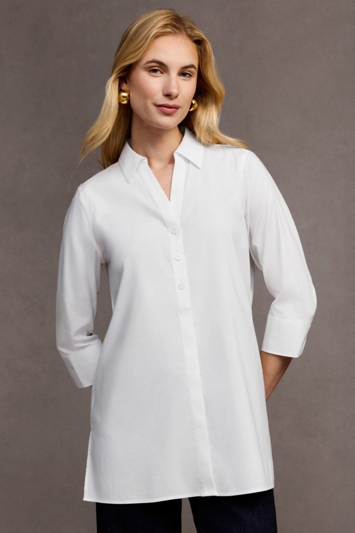 Pamela No Iron Stretch 3/4 Sleeve Tunic