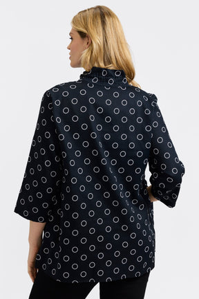 Carolina Plus Circle Dot 3/4 Sleeve Shirt Jacket  