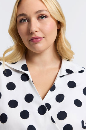 Salina Plus Polka Dot 3/4 Sleeve Shirt