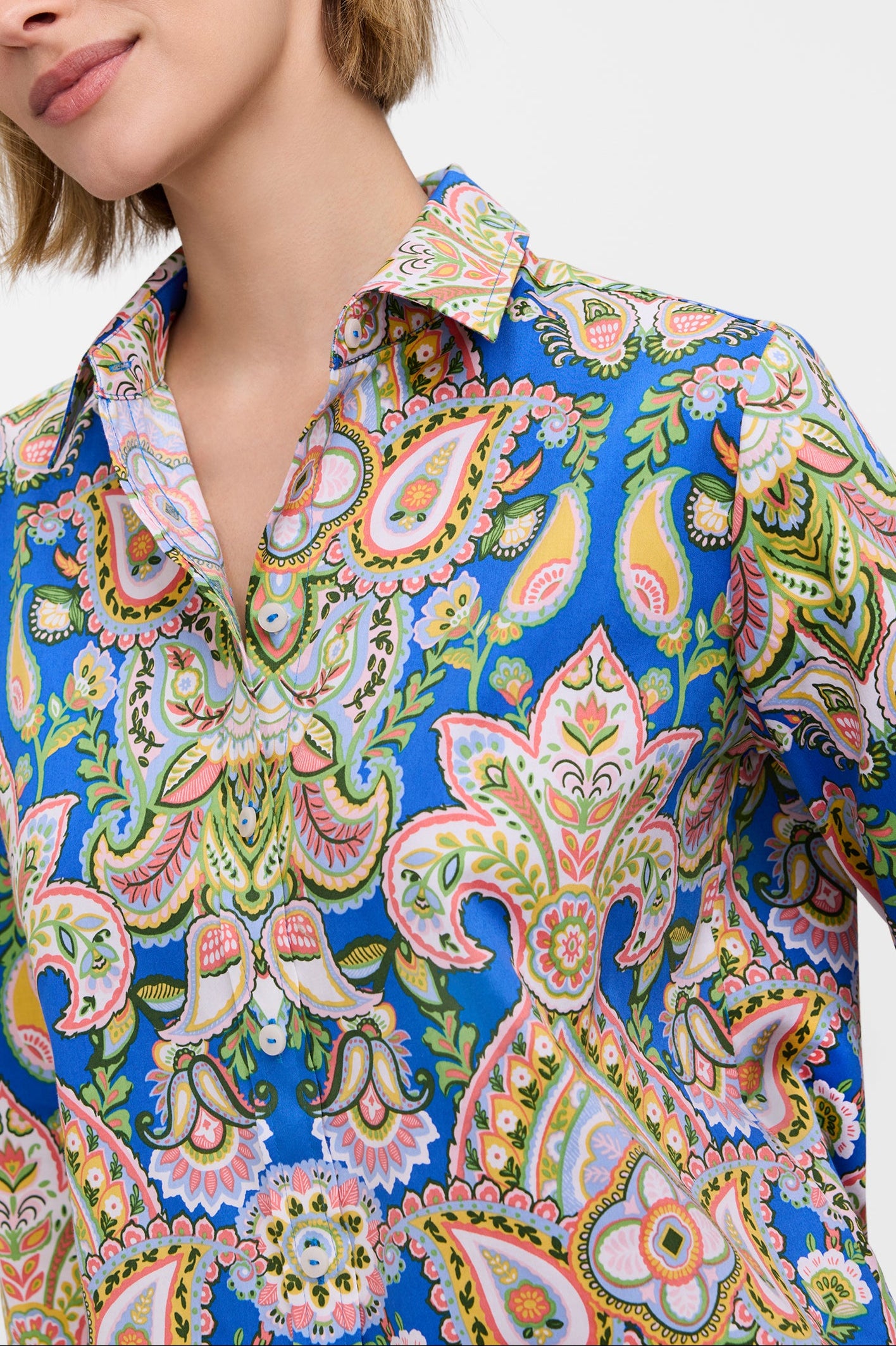 Meghan Plus Garden Paisley Long Sleeve Shirt