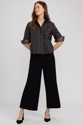 Jodie Animal Border Long Sleeve Short Shirt