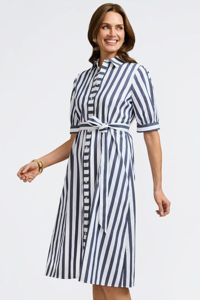 Esther Springtime Stripe Elbow Sleeve Dress – Foxcroft