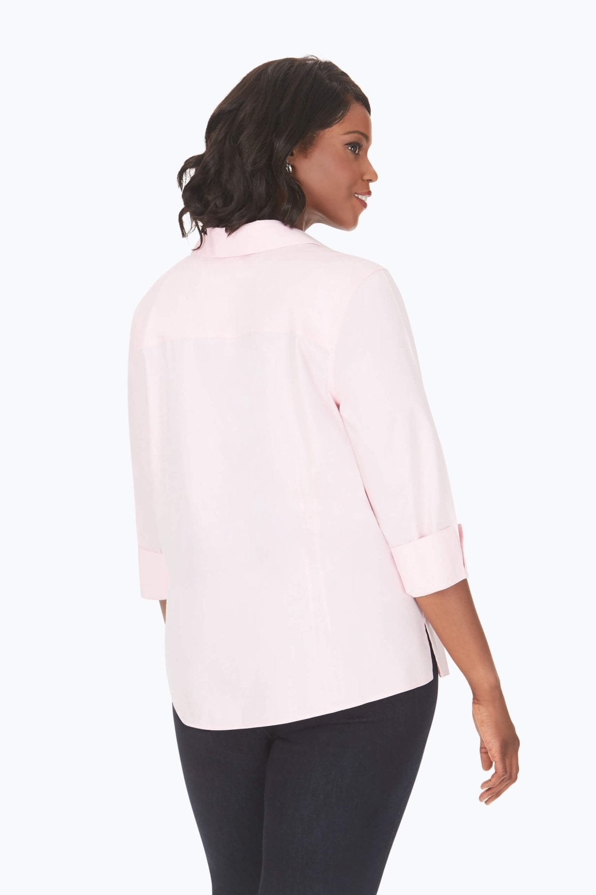 Taylor Plus No Iron Pinpoint 3/4 Sleeve Shirt