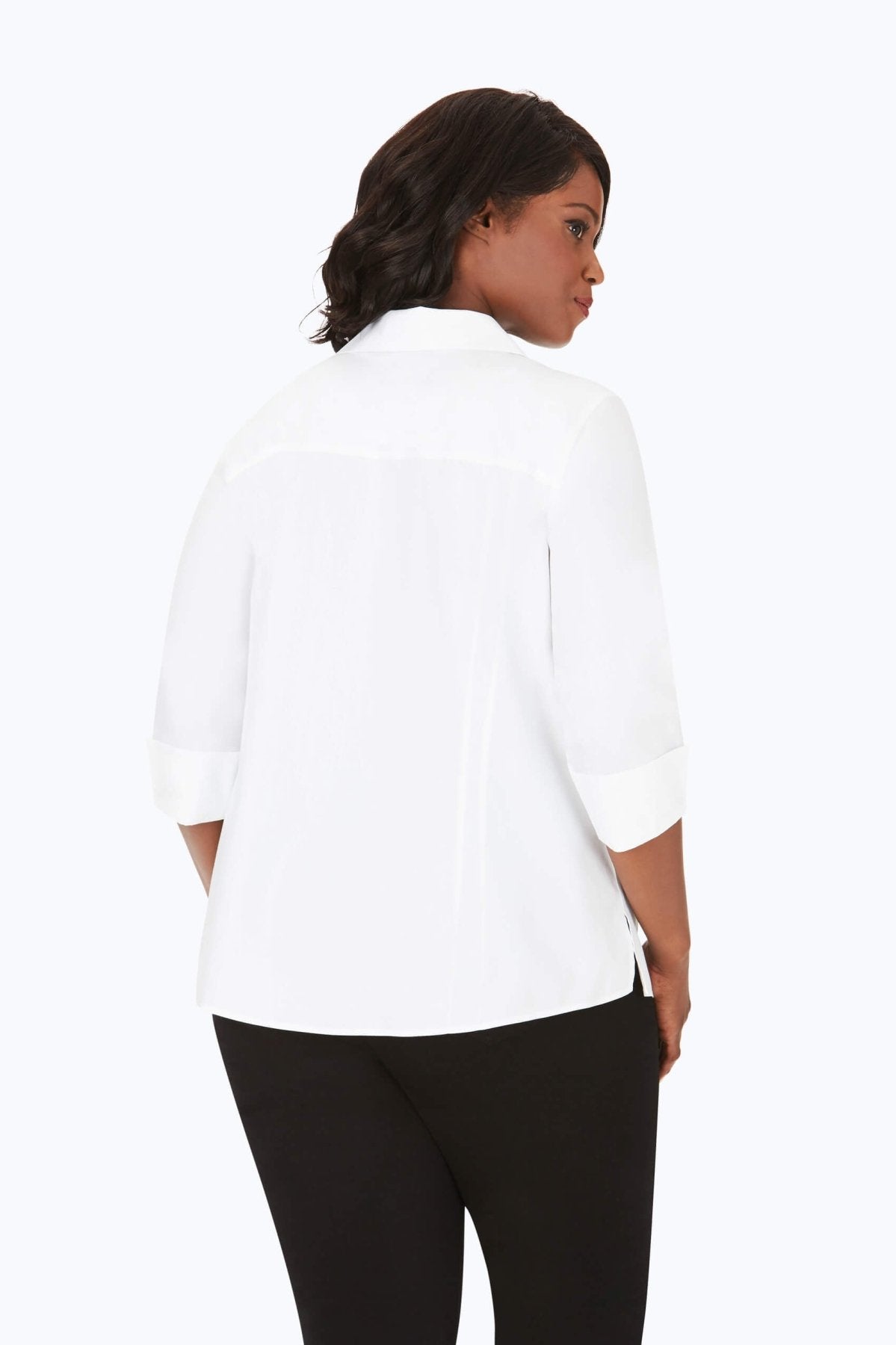 Taylor Plus No Iron Pinpoint 3/4 Sleeve Shirt