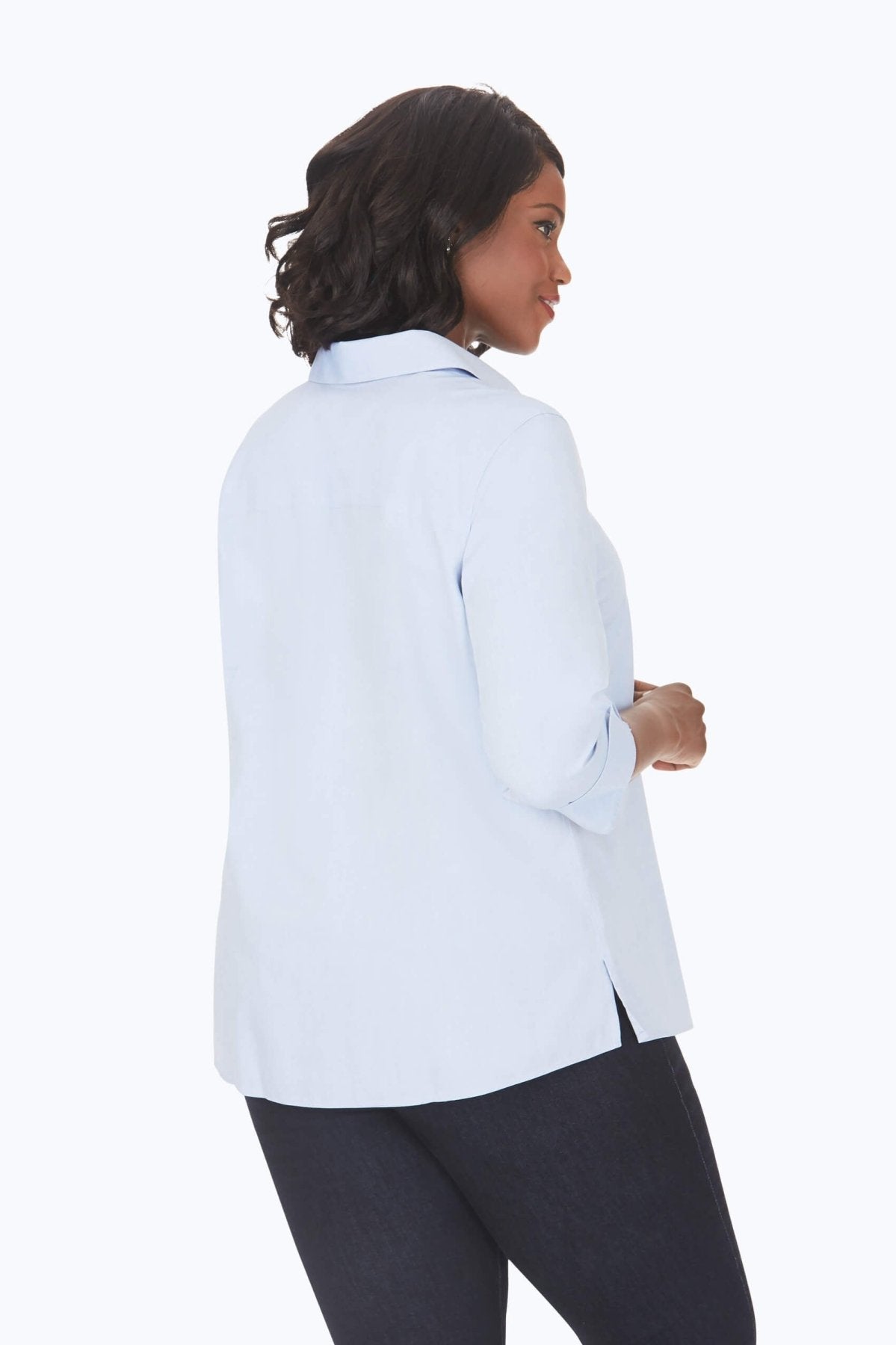 Taylor Plus No Iron Pinpoint 3/4 Sleeve Shirt