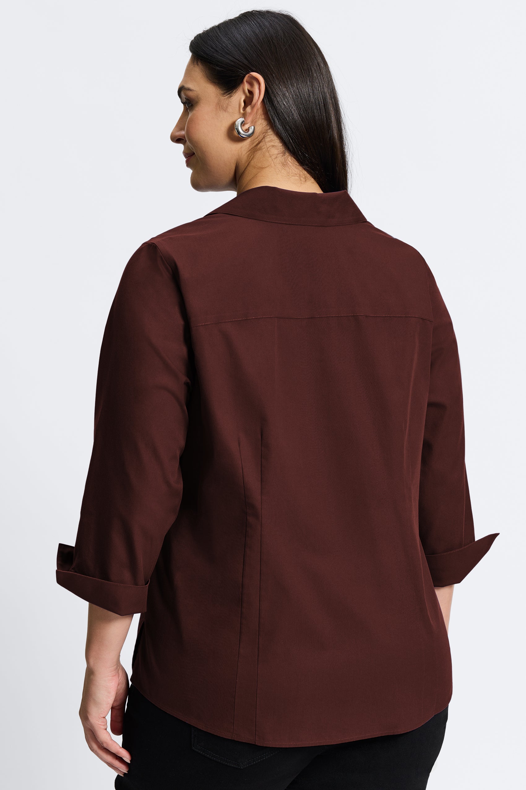 Taylor Plus No Iron Pinpoint 3/4 Sleeve Shirt