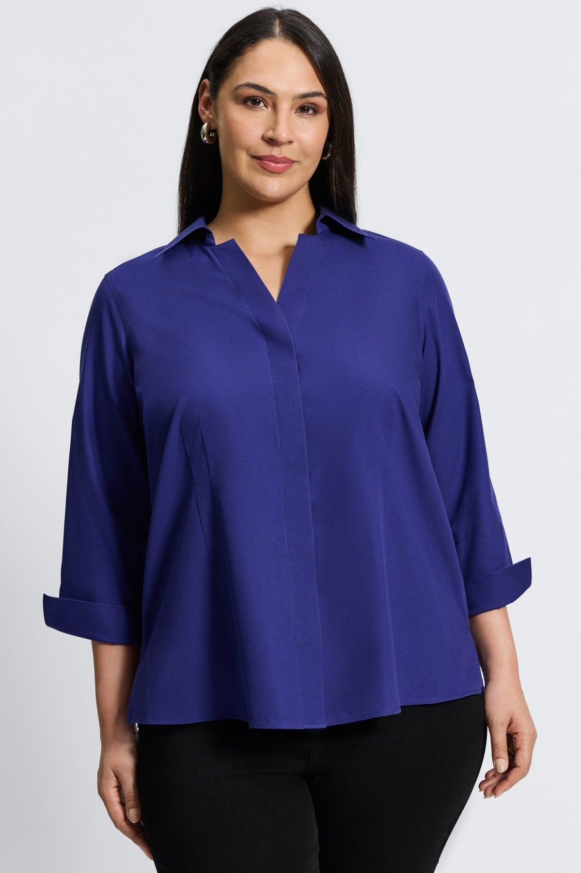 Taylor Plus No Iron Pinpoint 3/4 Sleeve Shirt