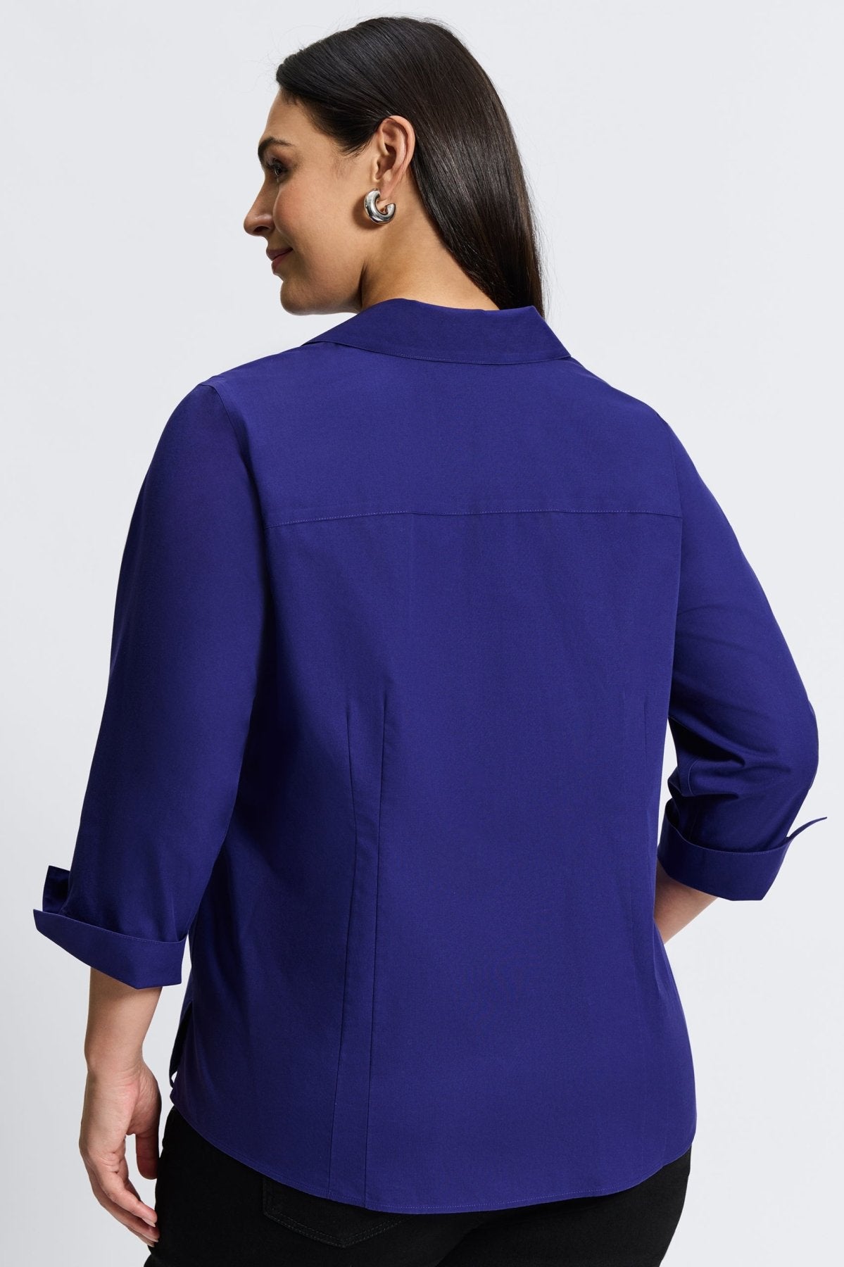 Taylor Plus No Iron Pinpoint 3/4 Sleeve Shirt