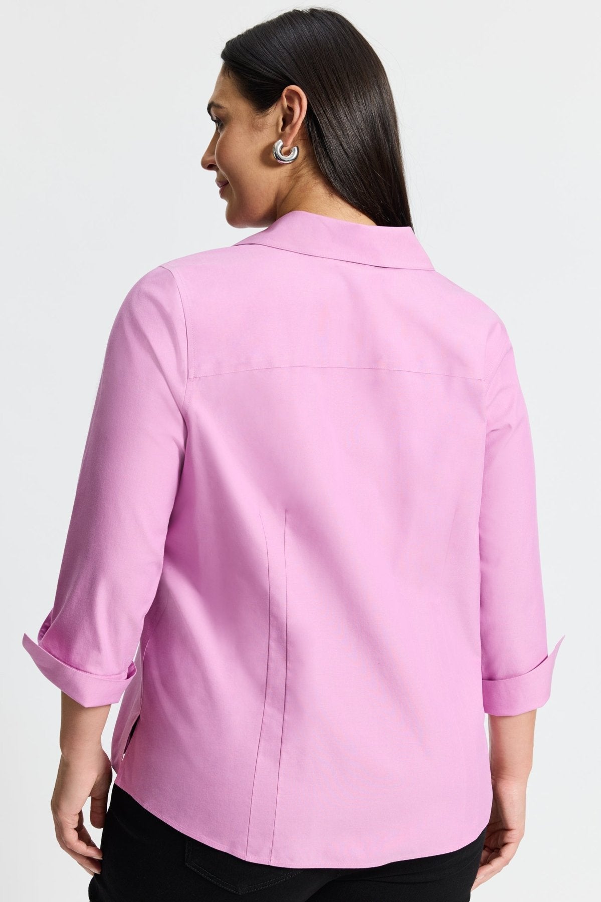 Taylor Plus No Iron Pinpoint 3/4 Sleeve Shirt