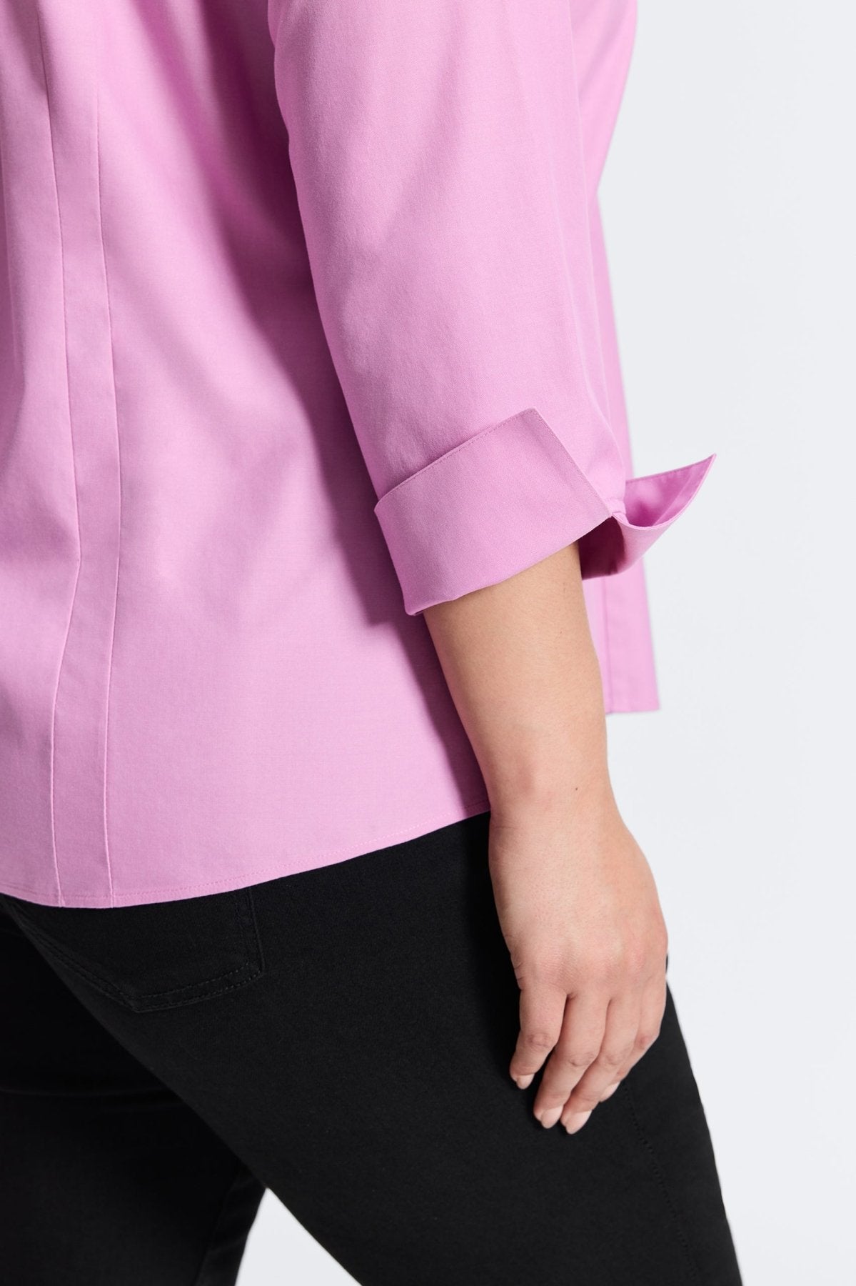 Taylor Plus No Iron Pinpoint 3/4 Sleeve Shirt