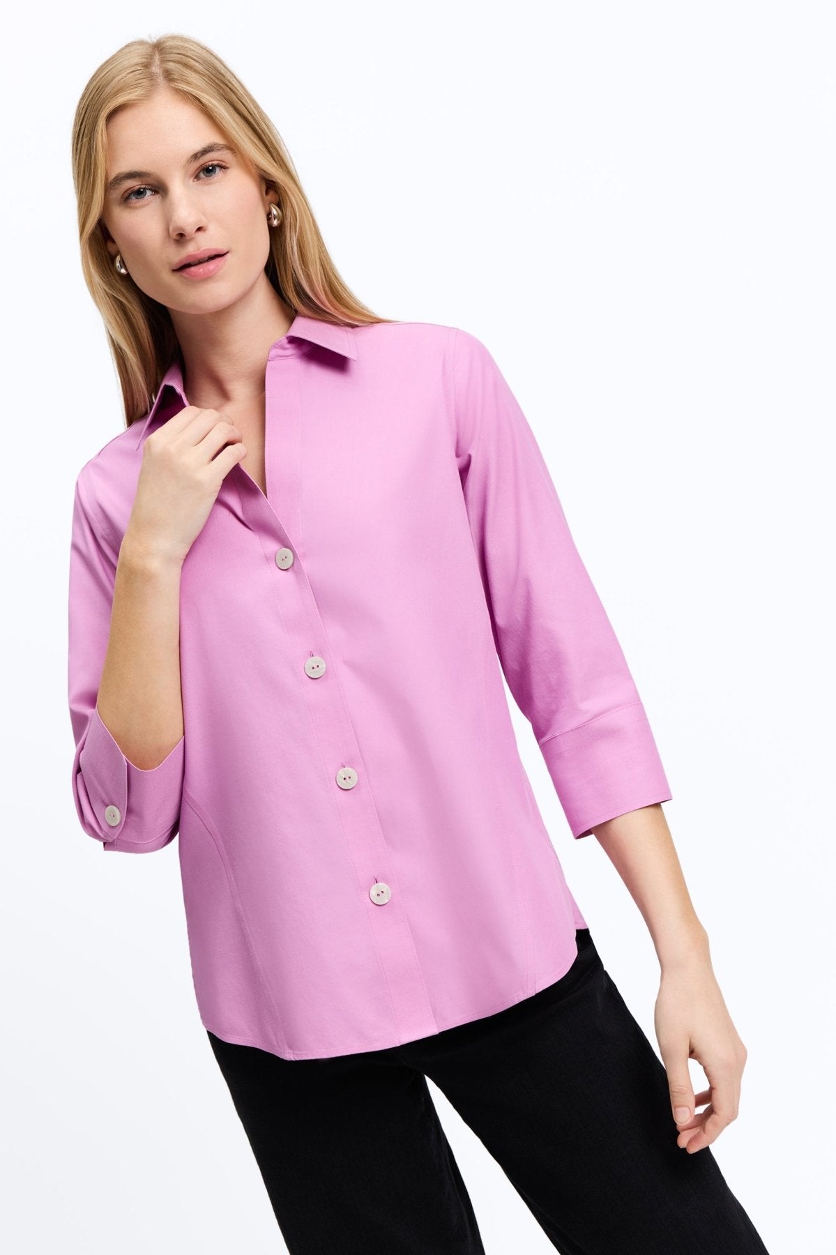 Paityn Essential Pinpoint Non-Iron Shirt- Foxcroft