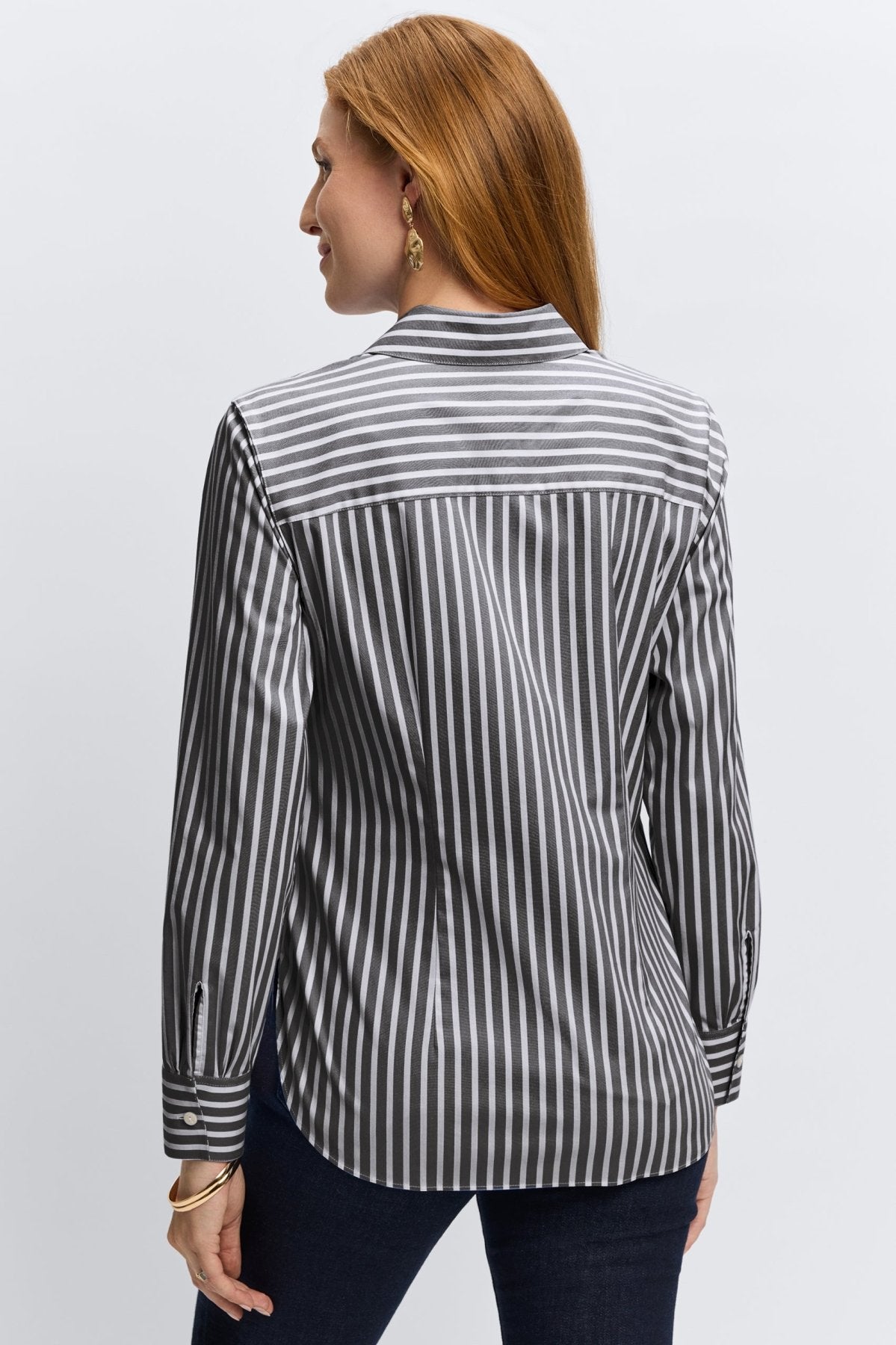 Sabine No Iron Stretch Stripe Tie Long Sleeve Shirt