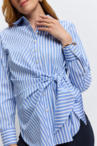 Sabine No Iron Stretch Stripe Tie Long Sleeve Shirt