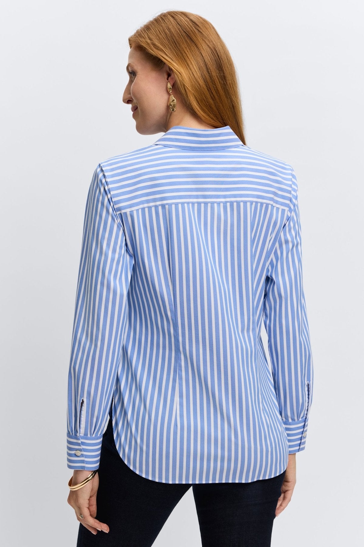 Sabine No Iron Stretch Stripe Tie Long Sleeve Shirt