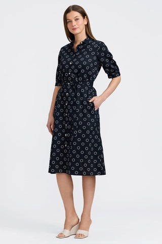 Esther Circle Dot Elbow Sleeve Dress  
