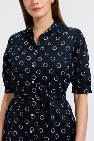 Esther Circle Dot Elbow Sleeve Dress  