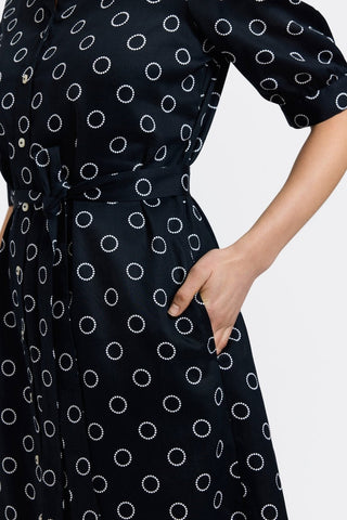 Esther Circle Dot Elbow Sleeve Dress  
