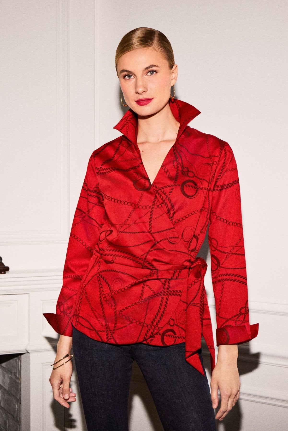 Salina Chain Stripe Jacquard Long Sleeve Shirt