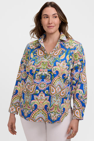 Meghan Plus Garden Paisley Long Sleeve Shirt