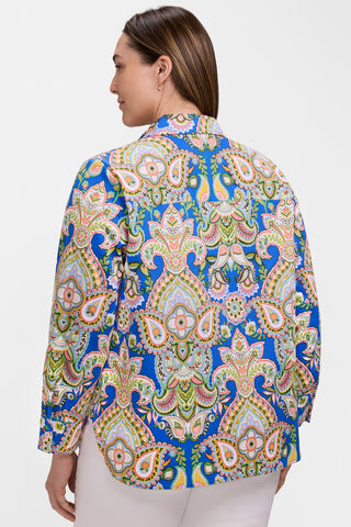 Meghan Plus Garden Paisley Long Sleeve Shirt