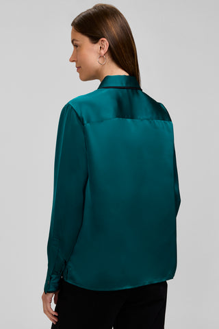 Bianca Beyond Silk Long Sleeve Shirt With Piping