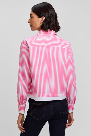 Jodie No Iron Pinpoint Stripe Long Sleeve Short Shirt