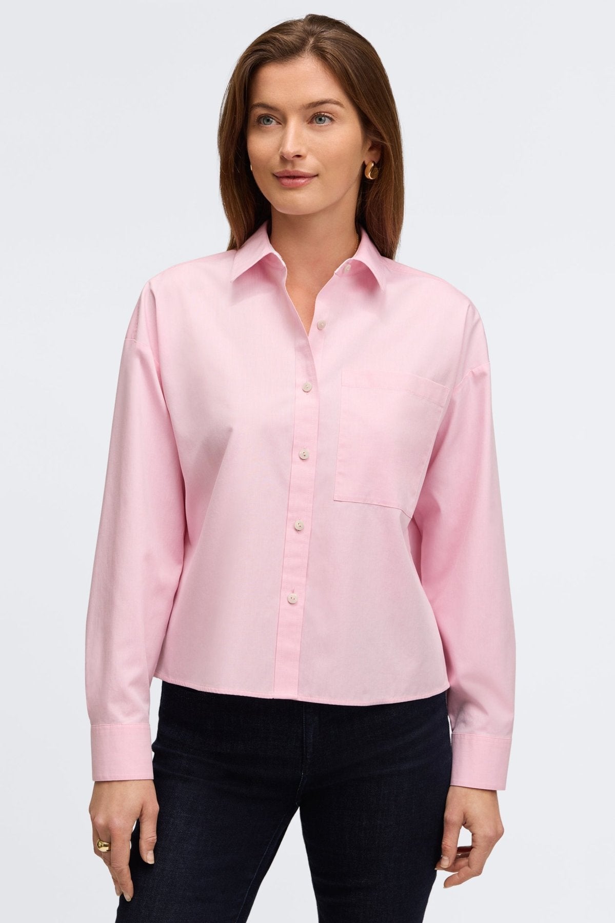 Marina Solid Pinpoint No Iron Pocket Long Sleeve Shirt