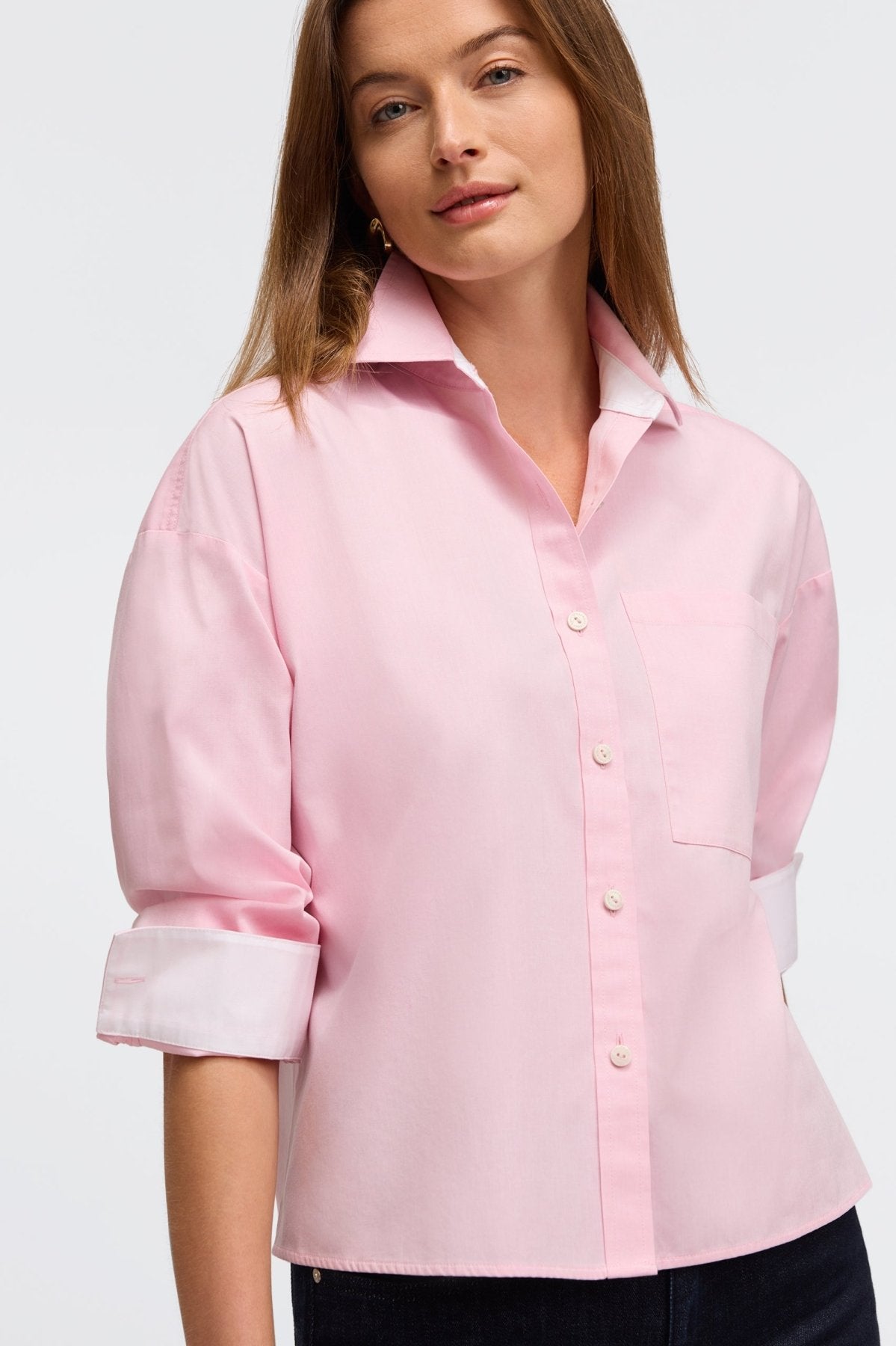 Marina Solid Pinpoint No Iron Pocket Long Sleeve Shirt