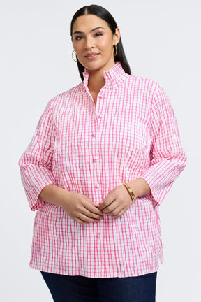 Carolina Plus Crinkle 3/4 Sleeve Shirt Jacket