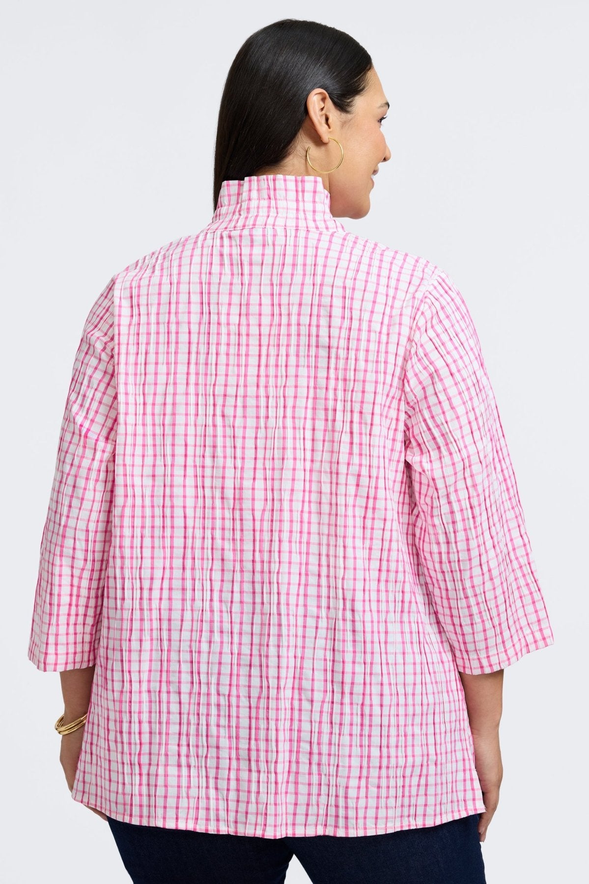 Carolina Plus Crinkle 3/4 Sleeve Shirt Jacket