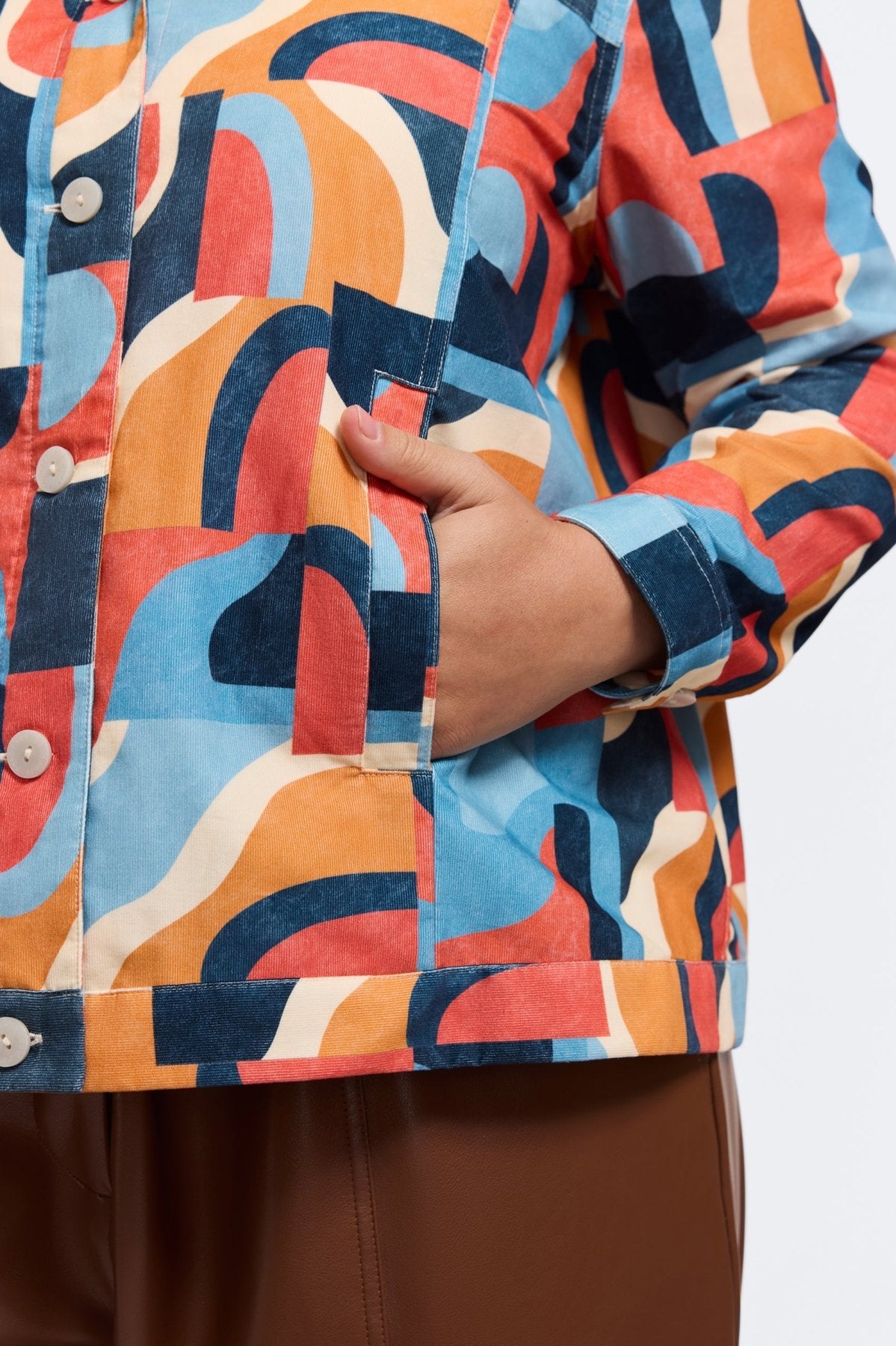 Thelma Plus Corduroy Long Sleeve Jean Jacket