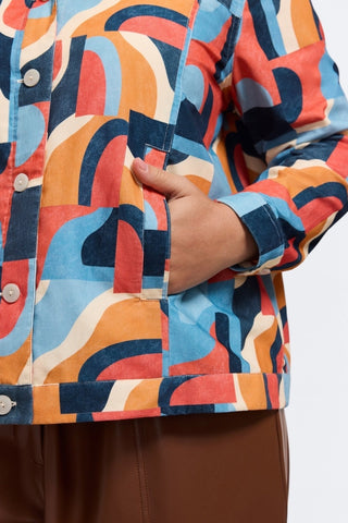 Thelma Plus Corduroy Long Sleeve Jean Jacket