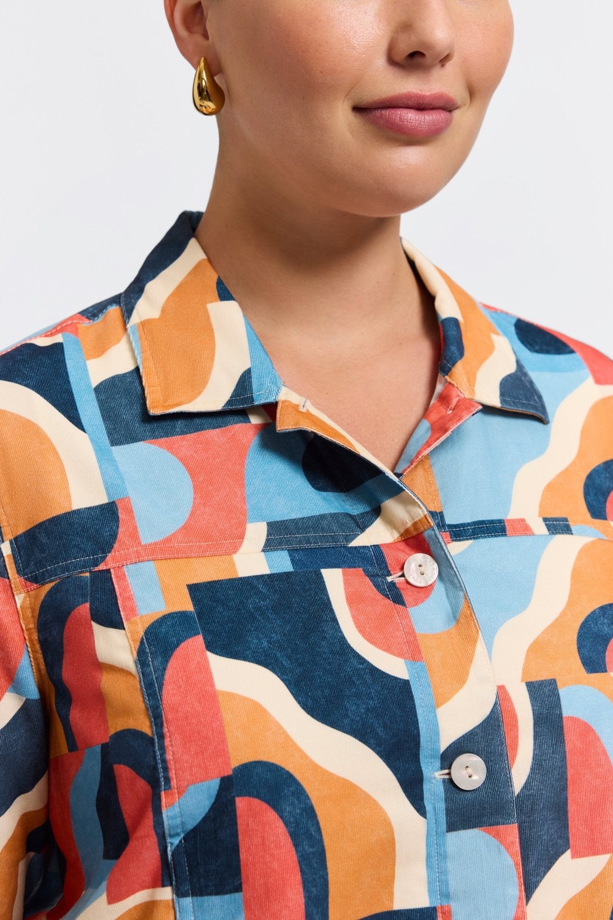 Thelma Plus Corduroy Long Sleeve Jean Jacket